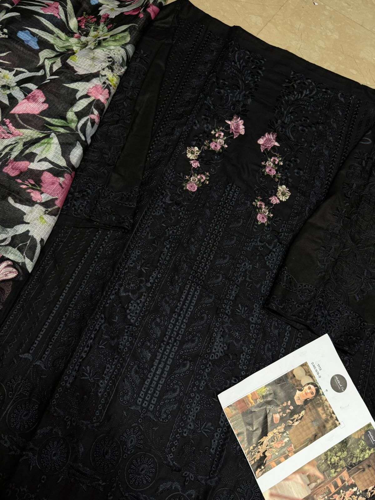 MEHBOOB TEX DESIGN NO - 1676 A-D PURE COTTON HEAVY SELF EMBROIDERED PAKISTANI SALWAR SUIT
