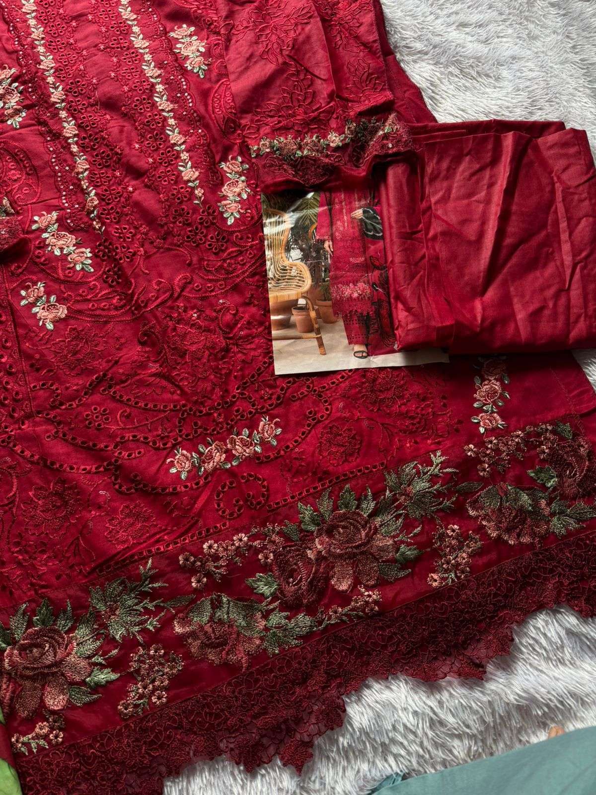 MEHBOOB TEX DESIGN NO - 1716 A PURE COTTON HEAVY SELF EMBROIDERED PAKISTANI SALWAR SUIT