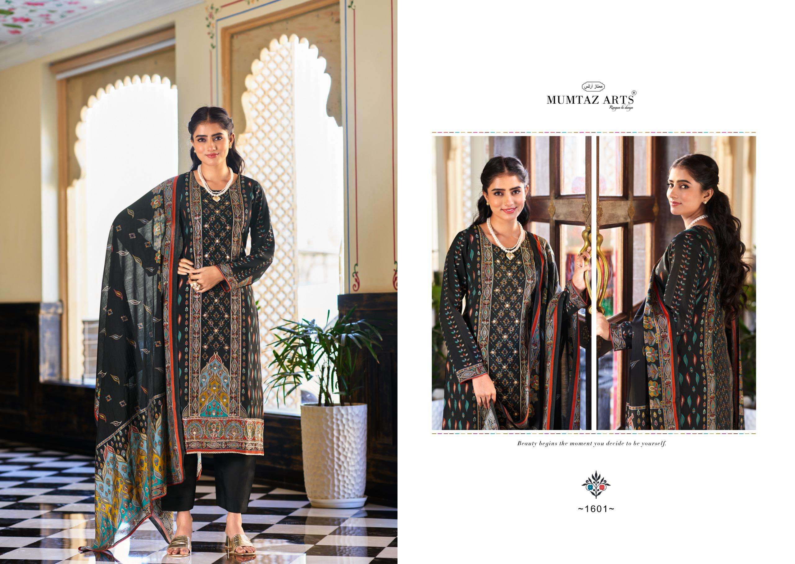 MUMTAZ ARTS HUSNIYA MODAL SILK PRINT WITH HAND WORK DESIGNER SUIT