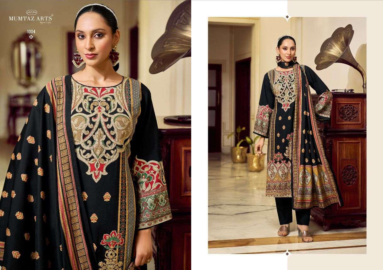 MUMTAZ ARTS MEHR E GUL MODAL SILK PRINT WITH FANCY WORK SUIT