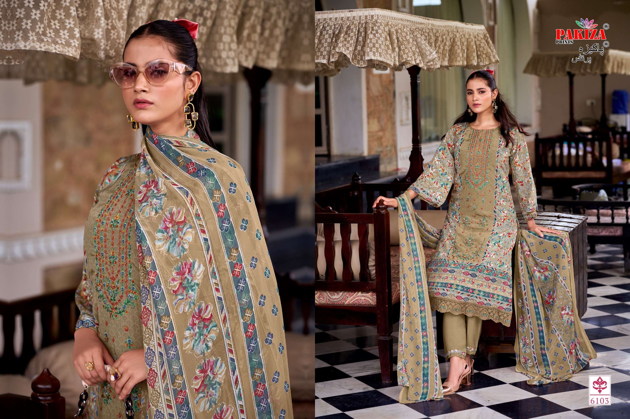 PAKIZA PRINTS SANAYA VOL 61 CREPE DIGITAL PRINT WITH FANCY WORK SUIT