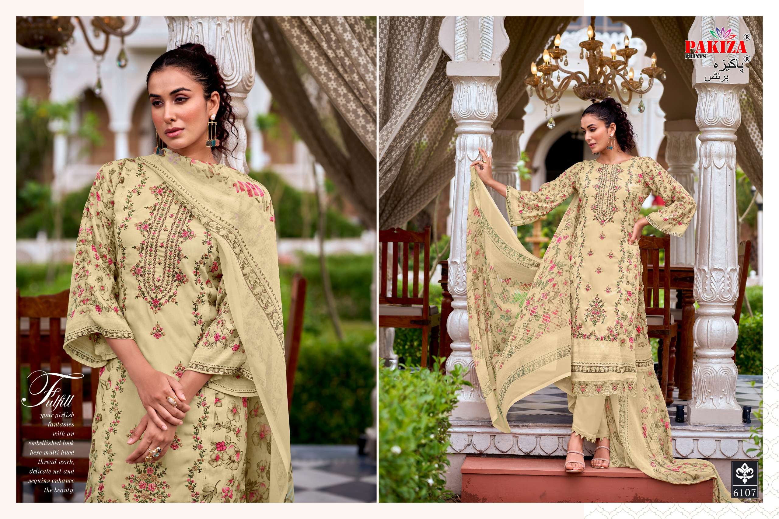 PAKIZA PRINTS SANAYA VOL 61 CREPE DIGITAL PRINT WITH FANCY WORK SUIT