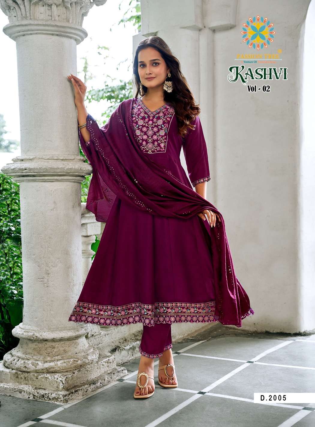 PASSION TREE KASHVI VOL 2 FANCY ANARKALI STYLE LADIES 3PCS SET COLLECTION 