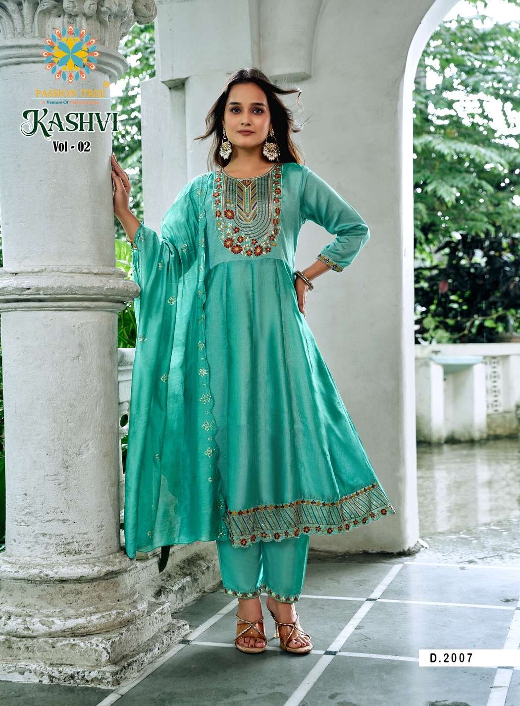 PASSION TREE KASHVI VOL 2 FANCY ANARKALI STYLE LADIES 3PCS SET COLLECTION 