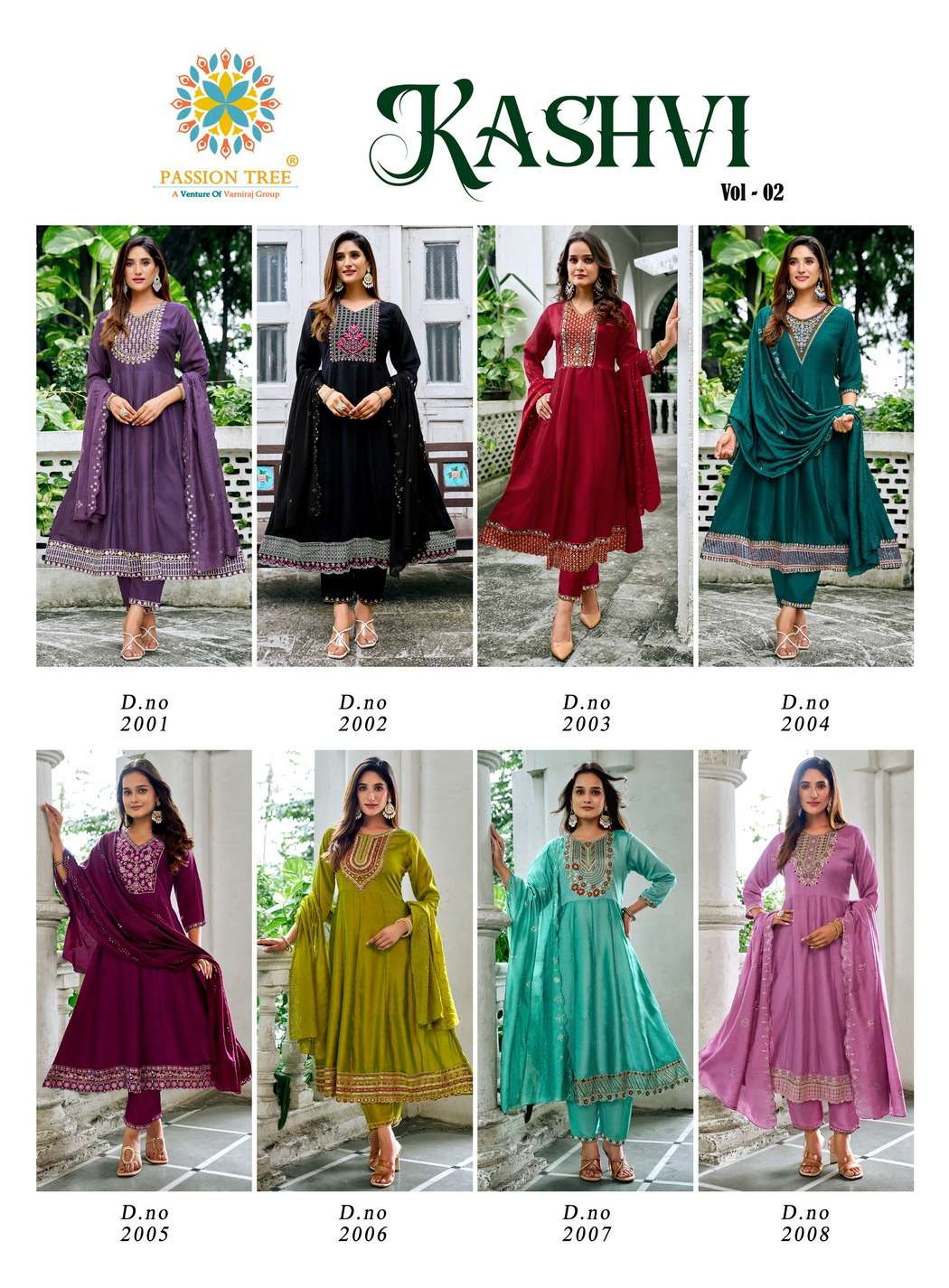 PASSION TREE KASHVI VOL 2 FANCY ANARKALI STYLE LADIES 3PCS SET COLLECTION 