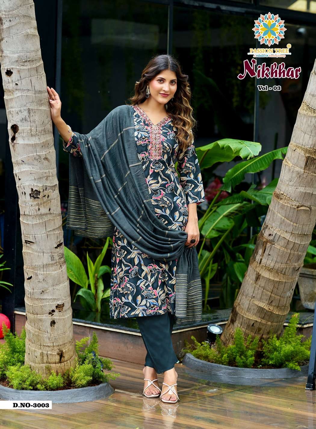 PASSION TREE NIKHAAR VOL 3 RAYON FANCY STRAIGHT KURTI WITH PANT & DUPATTA SET