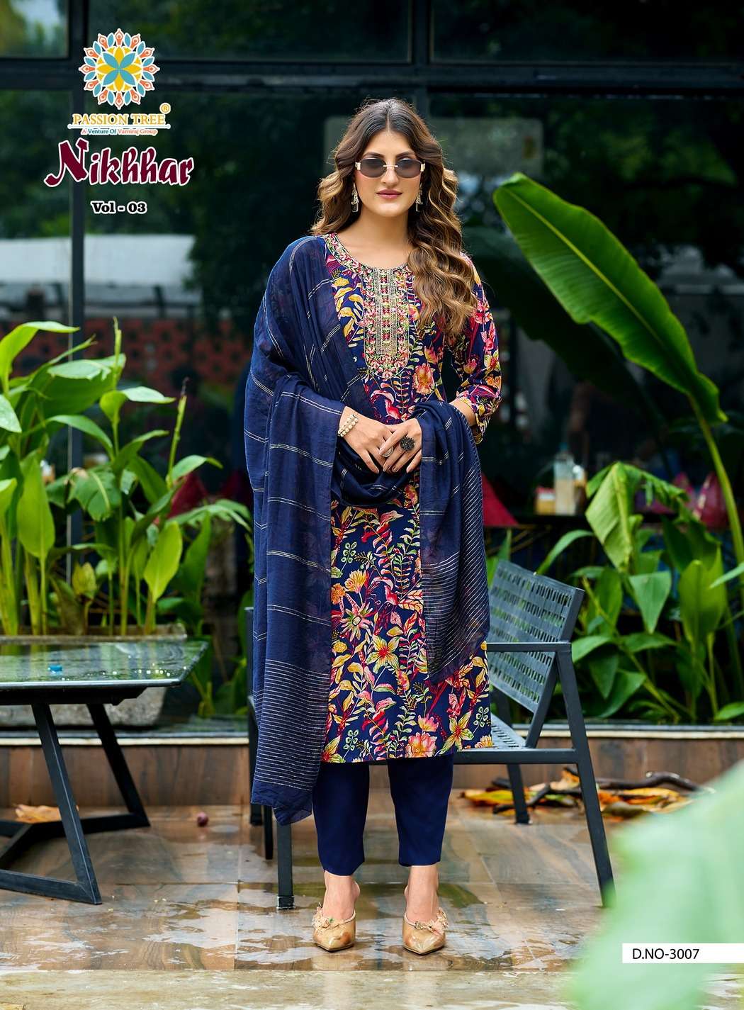 PASSION TREE NIKHAAR VOL 3 RAYON FANCY STRAIGHT KURTI WITH PANT & DUPATTA SET