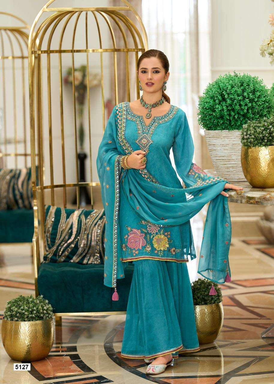 PRM INDIA HAMSAFAR ORGANZA EMBROIDERY DESIGNER READY MADE LADIES SUIT