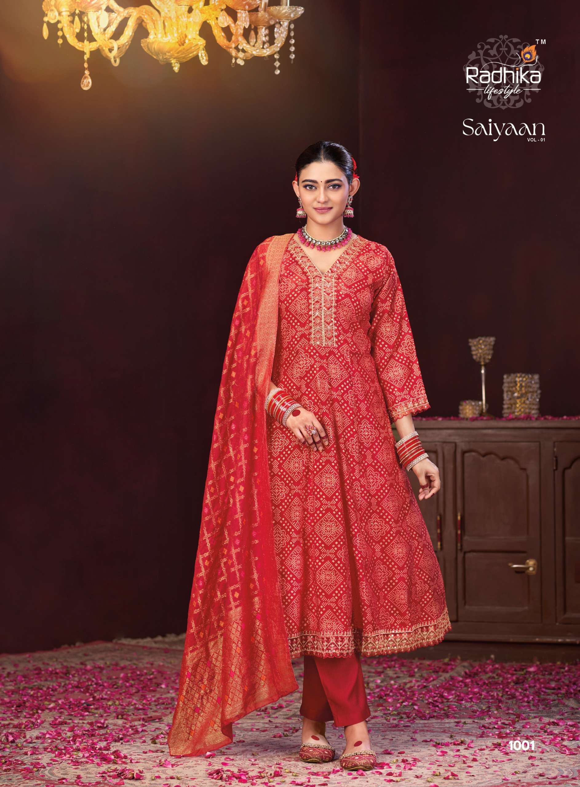 RADHIKA LIFE STYLE SAIYAAN VOL 1 SILK DESIGNER READY MADE LADIES SUIT