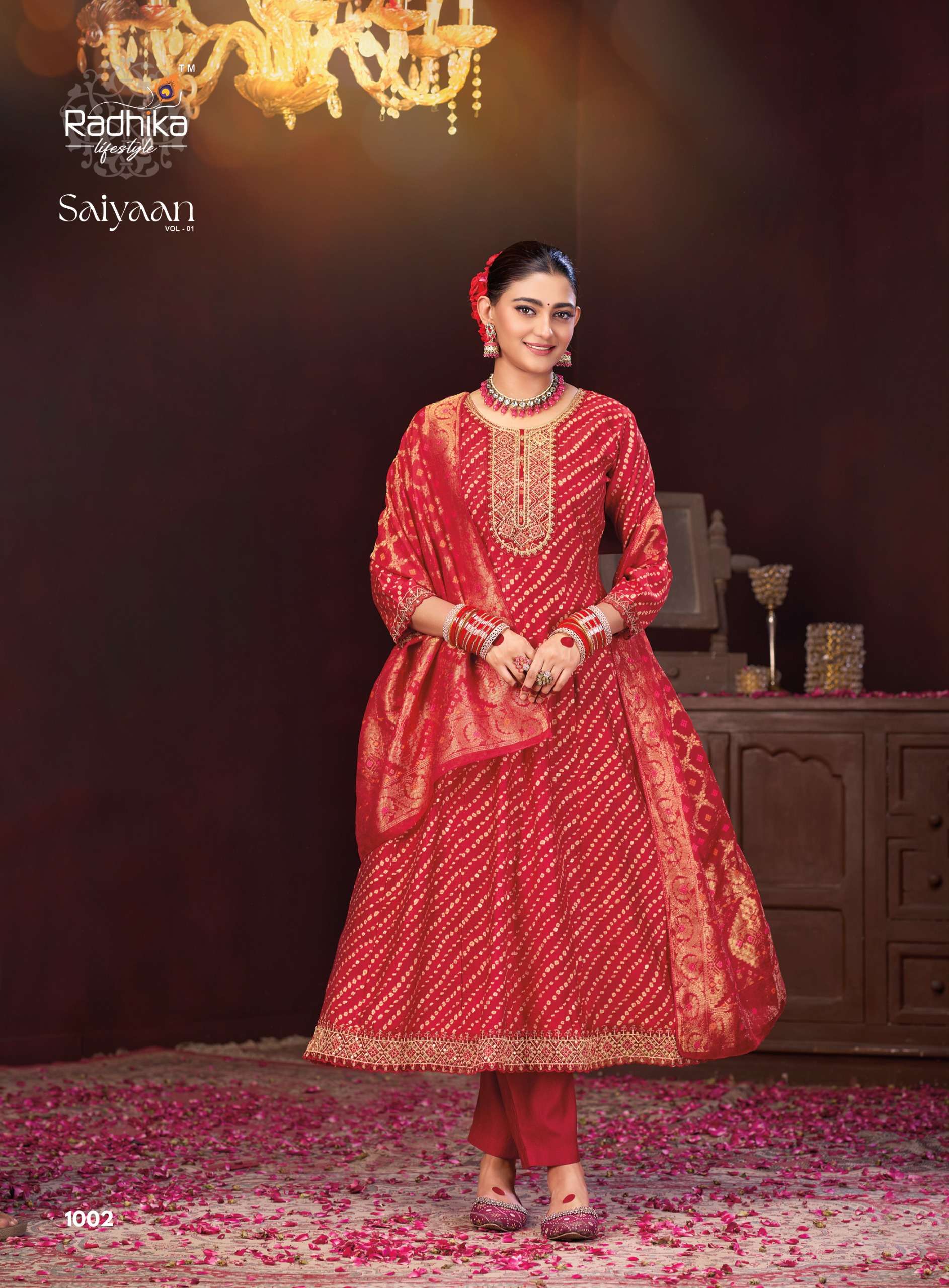 RADHIKA LIFE STYLE SAIYAAN VOL 1 SILK DESIGNER READY MADE LADIES SUIT