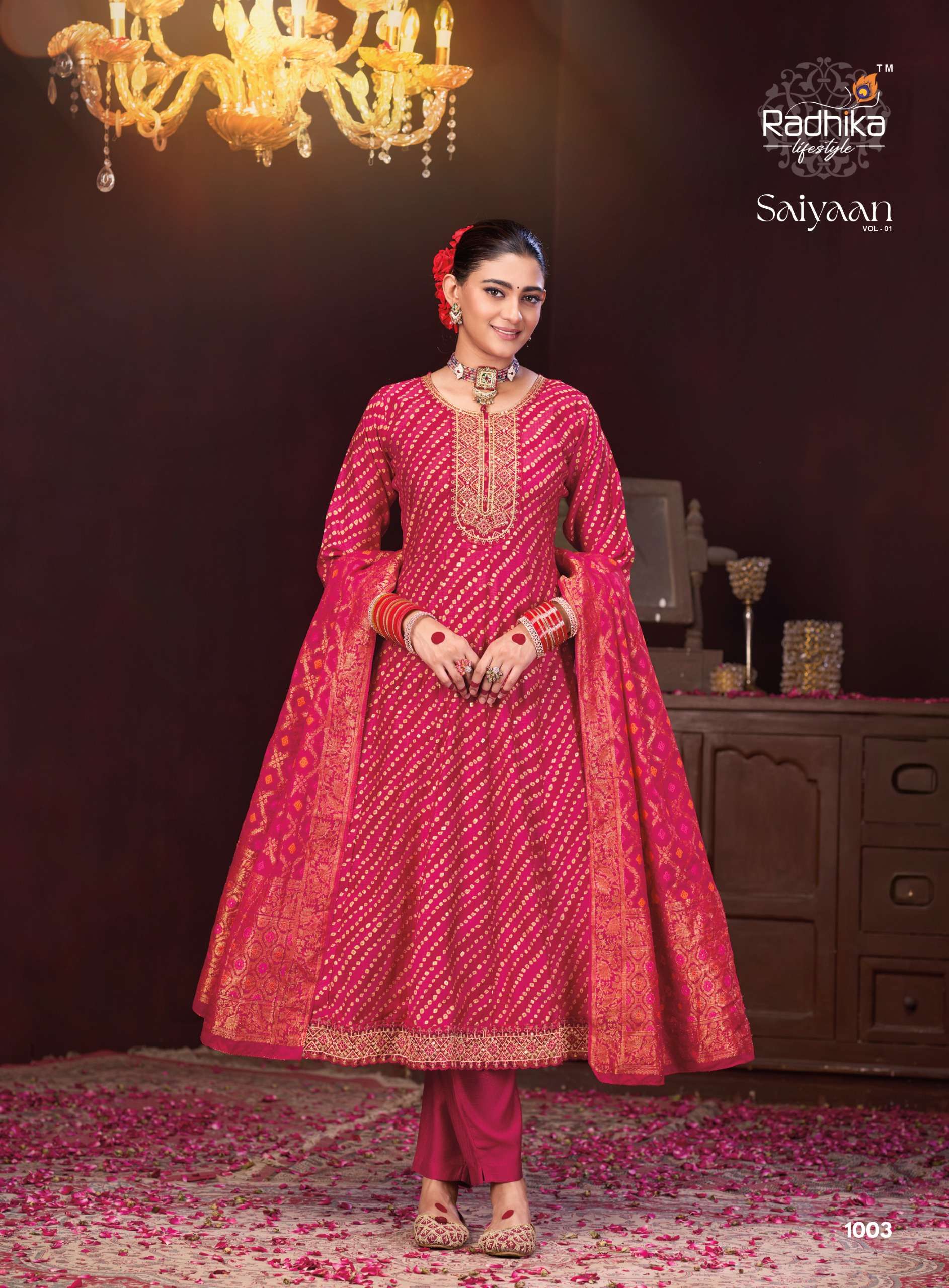 RADHIKA LIFE STYLE SAIYAAN VOL 1 SILK DESIGNER READY MADE LADIES SUIT