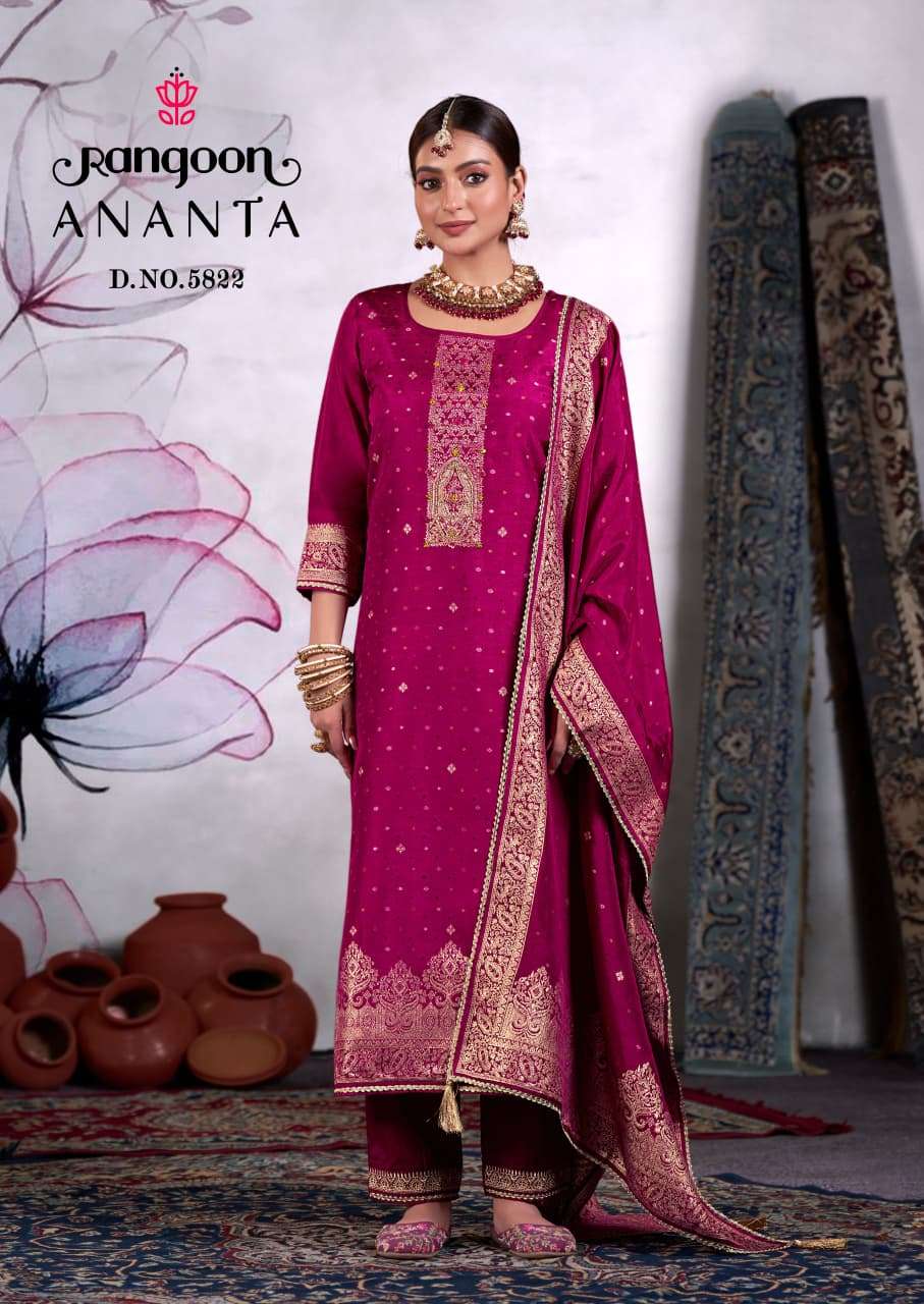 RANGOON ANANTA DOLA JACQUARD DESIGNER WORK READY MADE LADIES SUIT