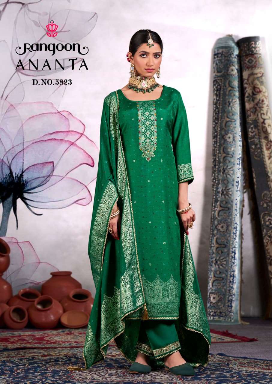 RANGOON ANANTA DOLA JACQUARD DESIGNER WORK READY MADE LADIES SUIT