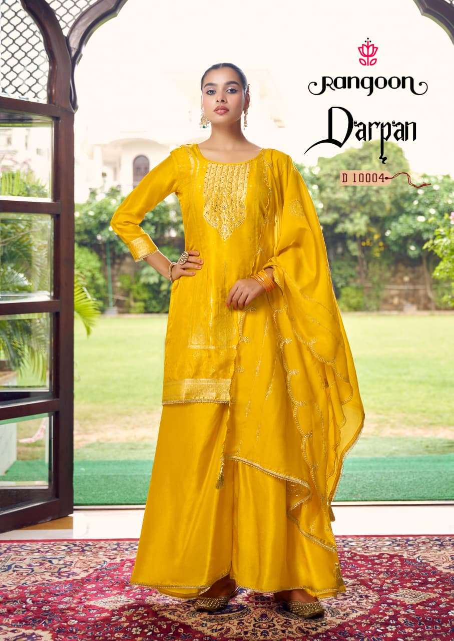 RANGOON DARPAN DOLA JACQUARD DESIGNER WORK READY MADE LADIES SUIT