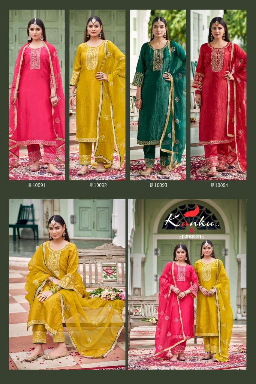 RANGOON KANKU FANCY DESIGNER WORK READY MADE LADIES SUIT