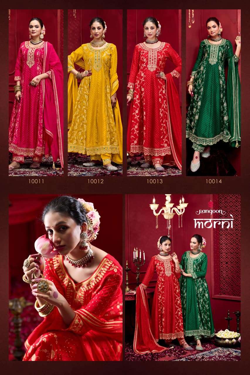 RANGOON MORNI JACQUARD DESIGNER ANARKALI STYLE READY MADE LADIES SUITS 