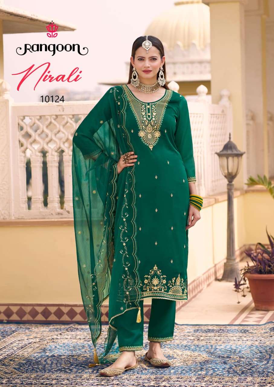 RANGOON NIRALI CHIFFON FANCY DESIGNER WORK READY MADE LADIES SUIT