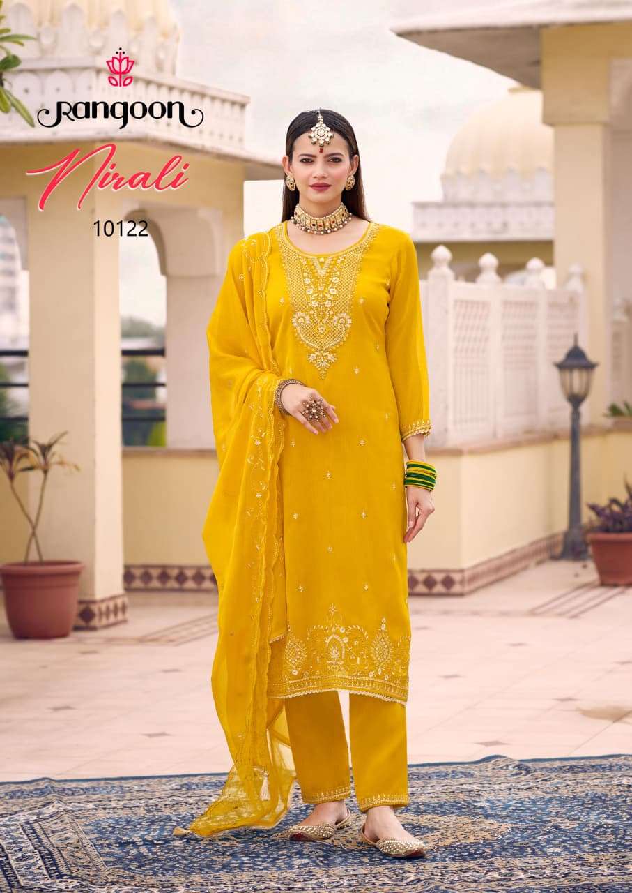RANGOON NIRALI CHIFFON FANCY DESIGNER WORK READY MADE LADIES SUIT