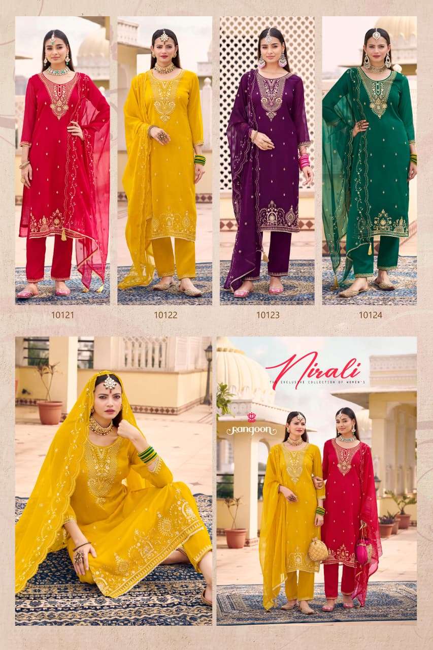 RANGOON NIRALI CHIFFON FANCY DESIGNER WORK READY MADE LADIES SUIT