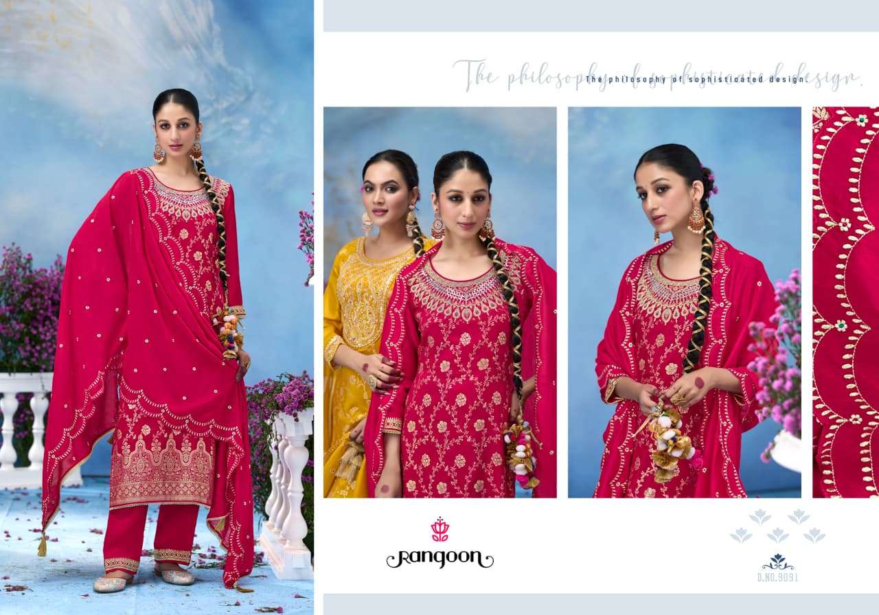 RANGOON SOUMYA JACQUARD DESIGNER WORK READY MADE LADIES SUIT