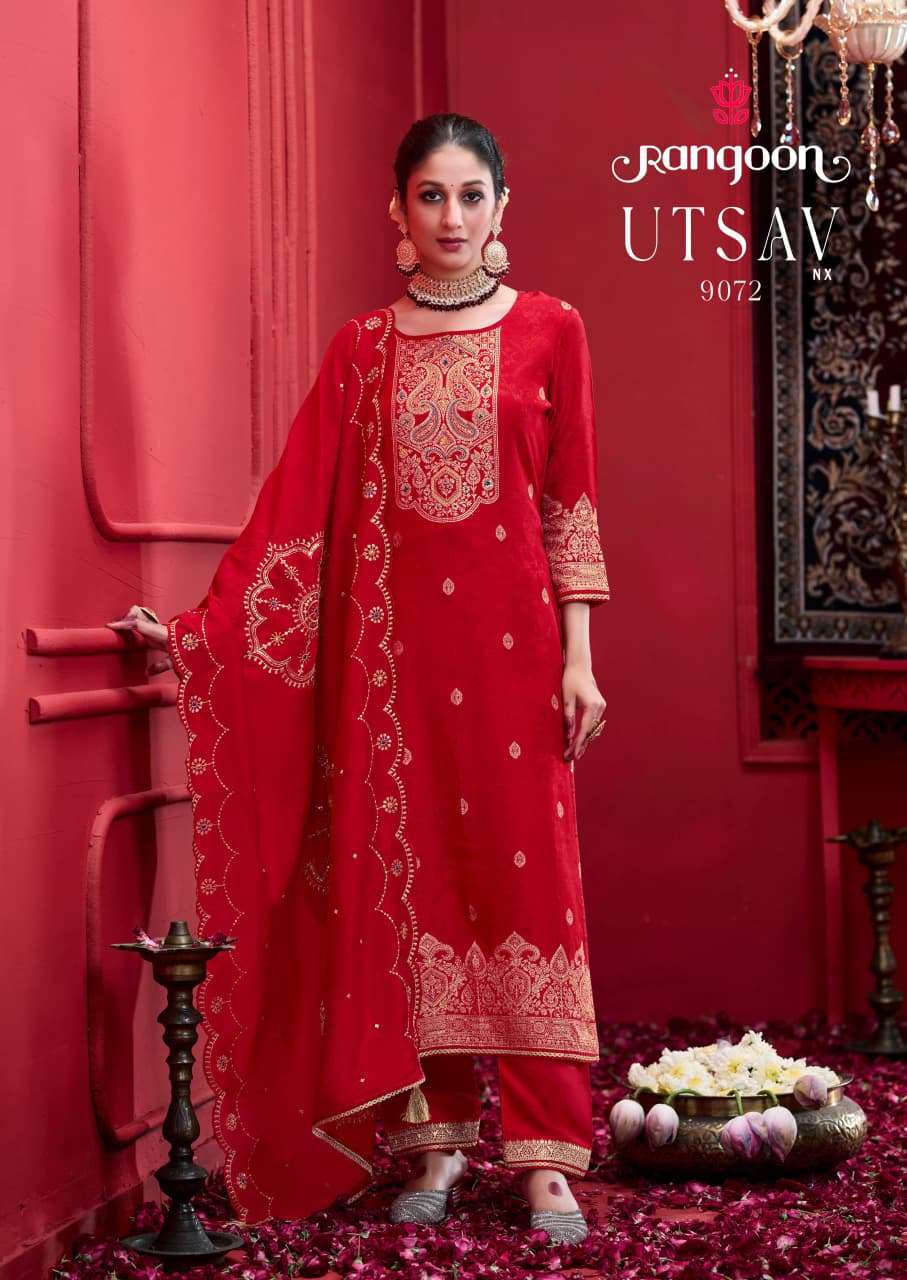 RANGOON UTSAV NX DOLA JACQUARD DESIGNER WORK READY MADE LADIES SUIT