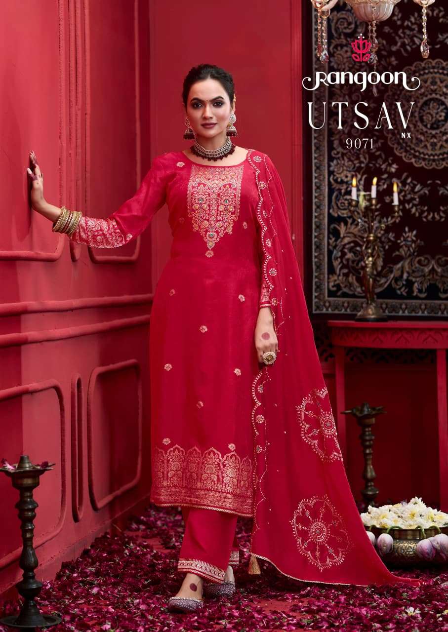 RANGOON UTSAV NX DOLA JACQUARD DESIGNER WORK READY MADE LADIES SUIT