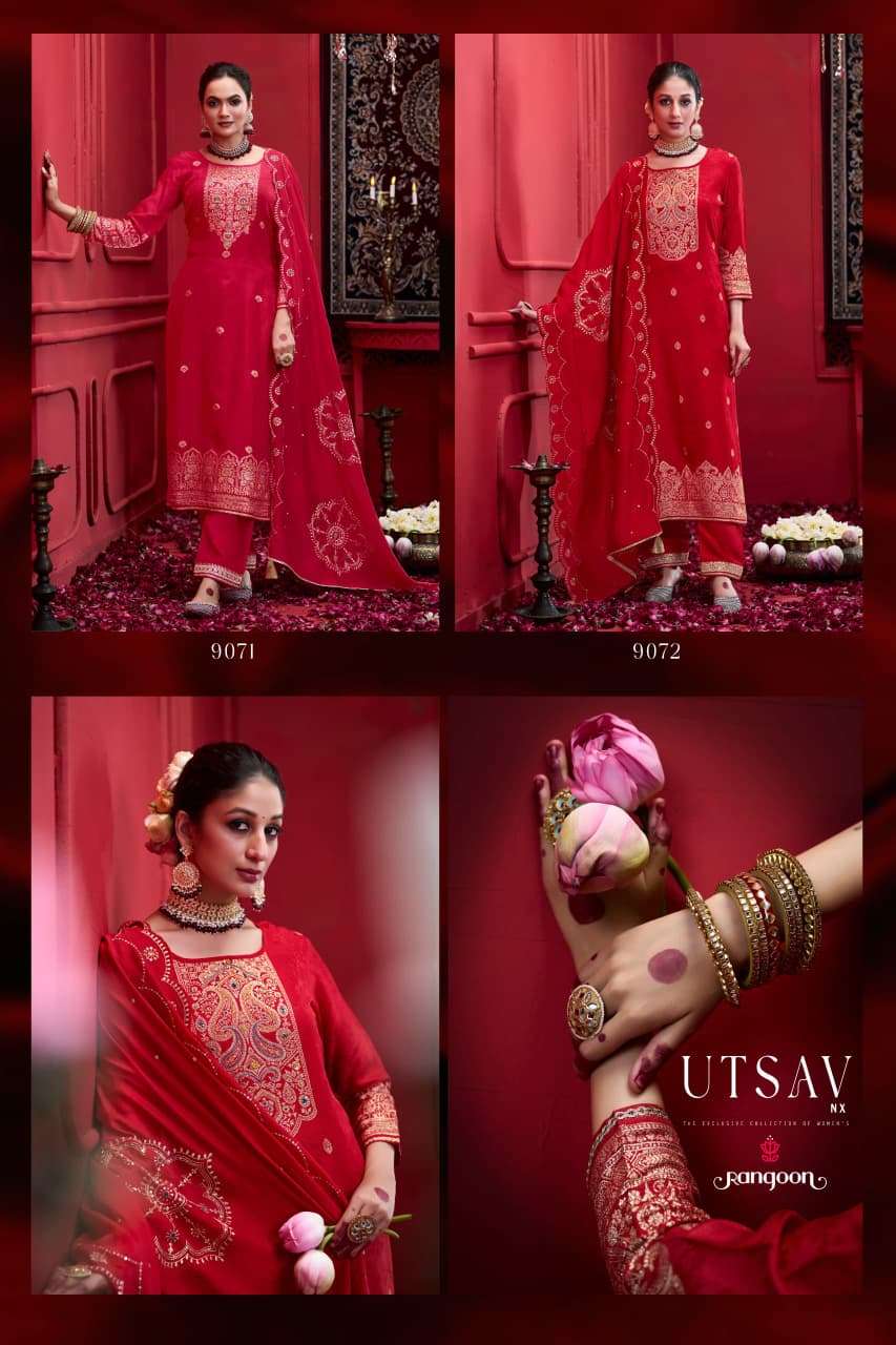 RANGOON UTSAV NX DOLA JACQUARD DESIGNER WORK READY MADE LADIES SUIT