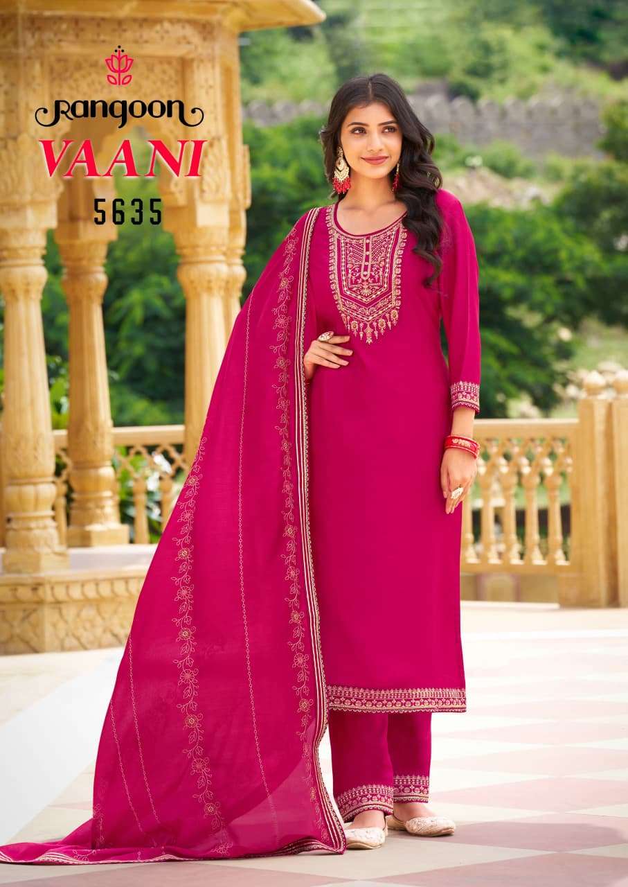 RANGOON VAANI SILK WITH FANCY EMBROIDERY WORK READY MADE LADIES SUIT
