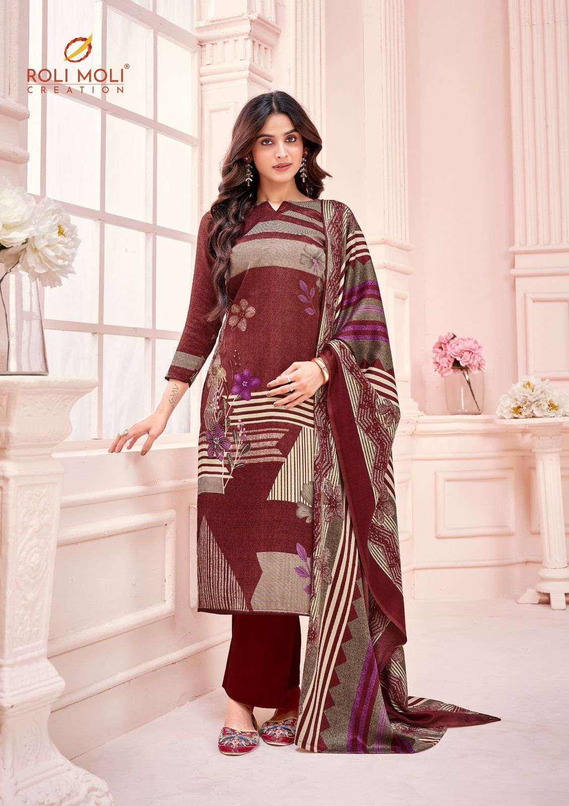 ROLI MOLI CREATION TANIA PASHMINA FANCY WORK WUNTER WEAR SUIT