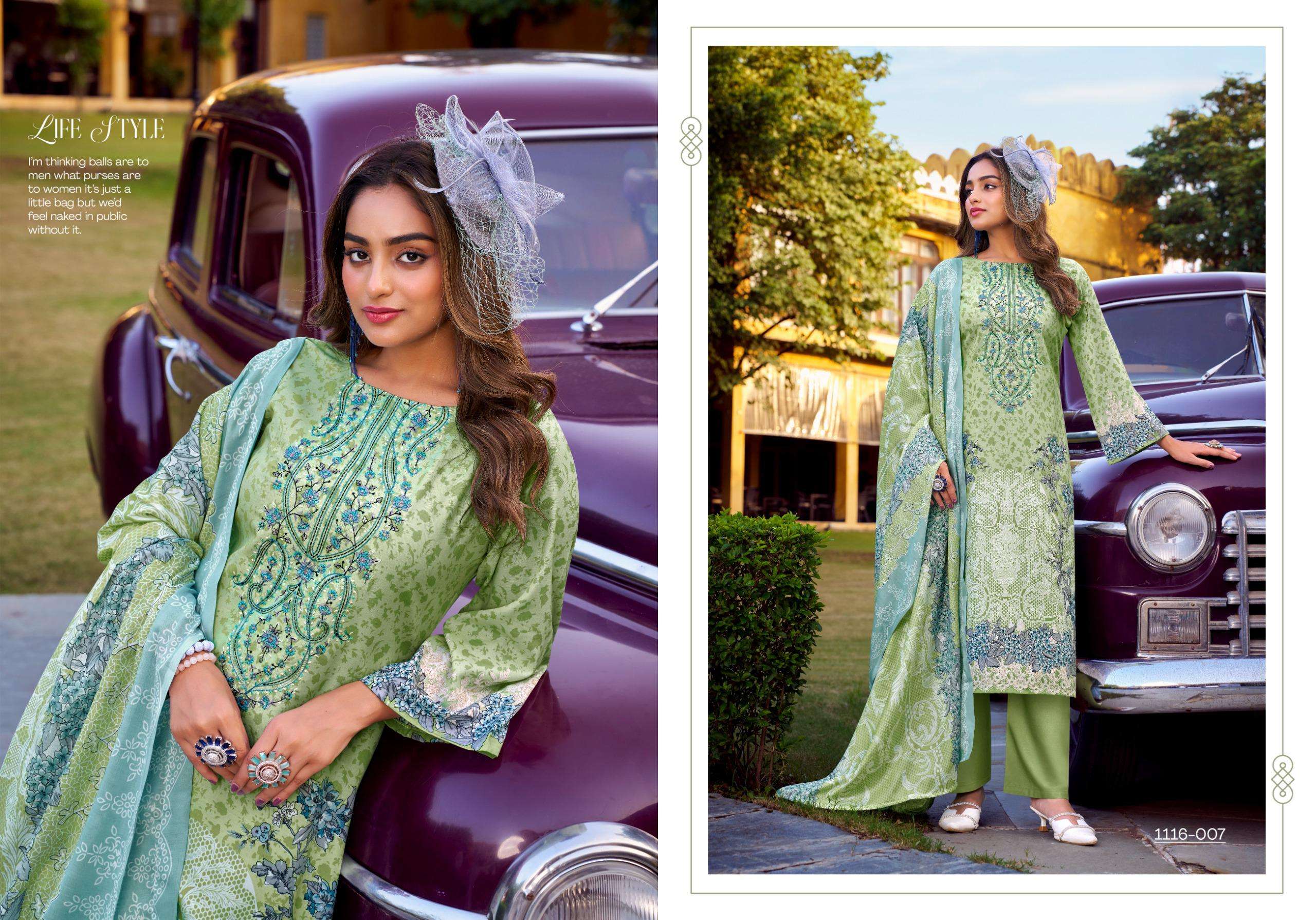 ROMANI NEEDLE WONDER VOL 3 COTTON DIGITAL PRINTS WITH WORK SUIT