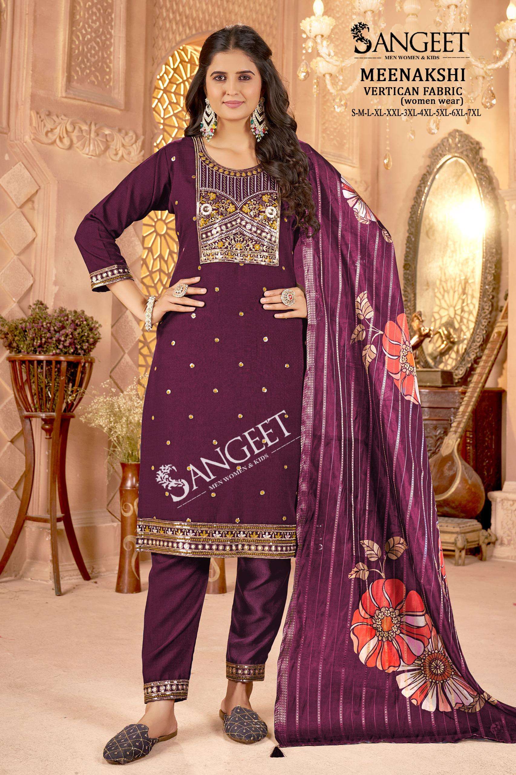 SANGEET MEENAKSHI FANCY EMBROIDERY WORK LADIES 3PCS COLLECTION 