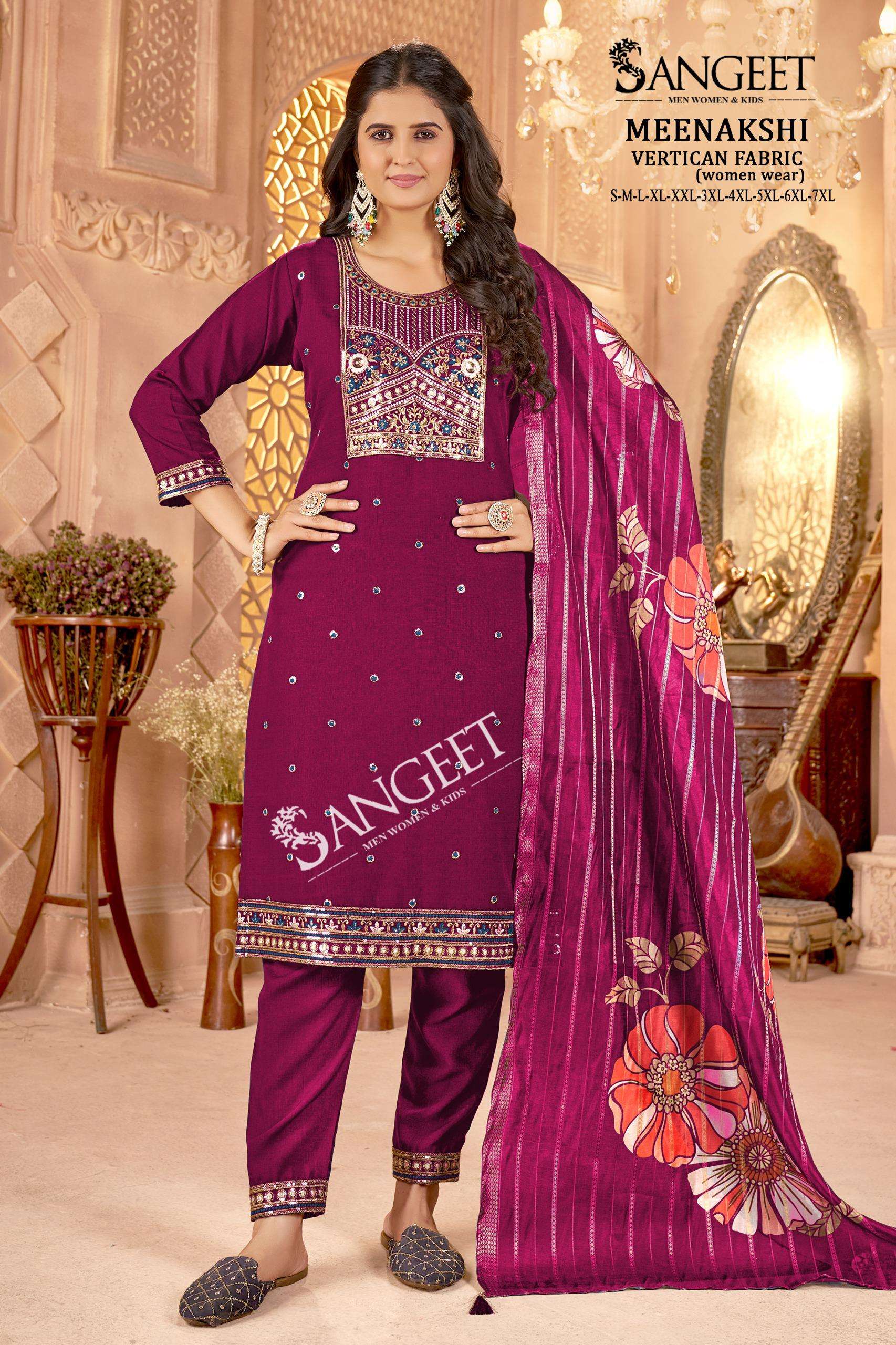 SANGEET MEENAKSHI FANCY EMBROIDERY WORK LADIES 3PCS COLLECTION 