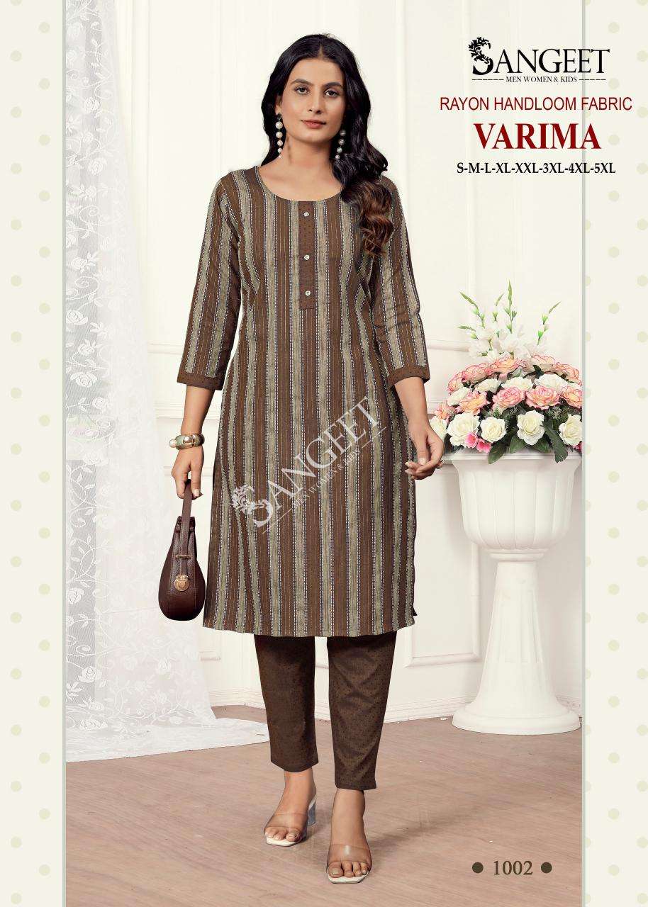 SANGEET VARIMA VOL 1 HANDLOOM COTTON KURTI WITH PANT PAIR 