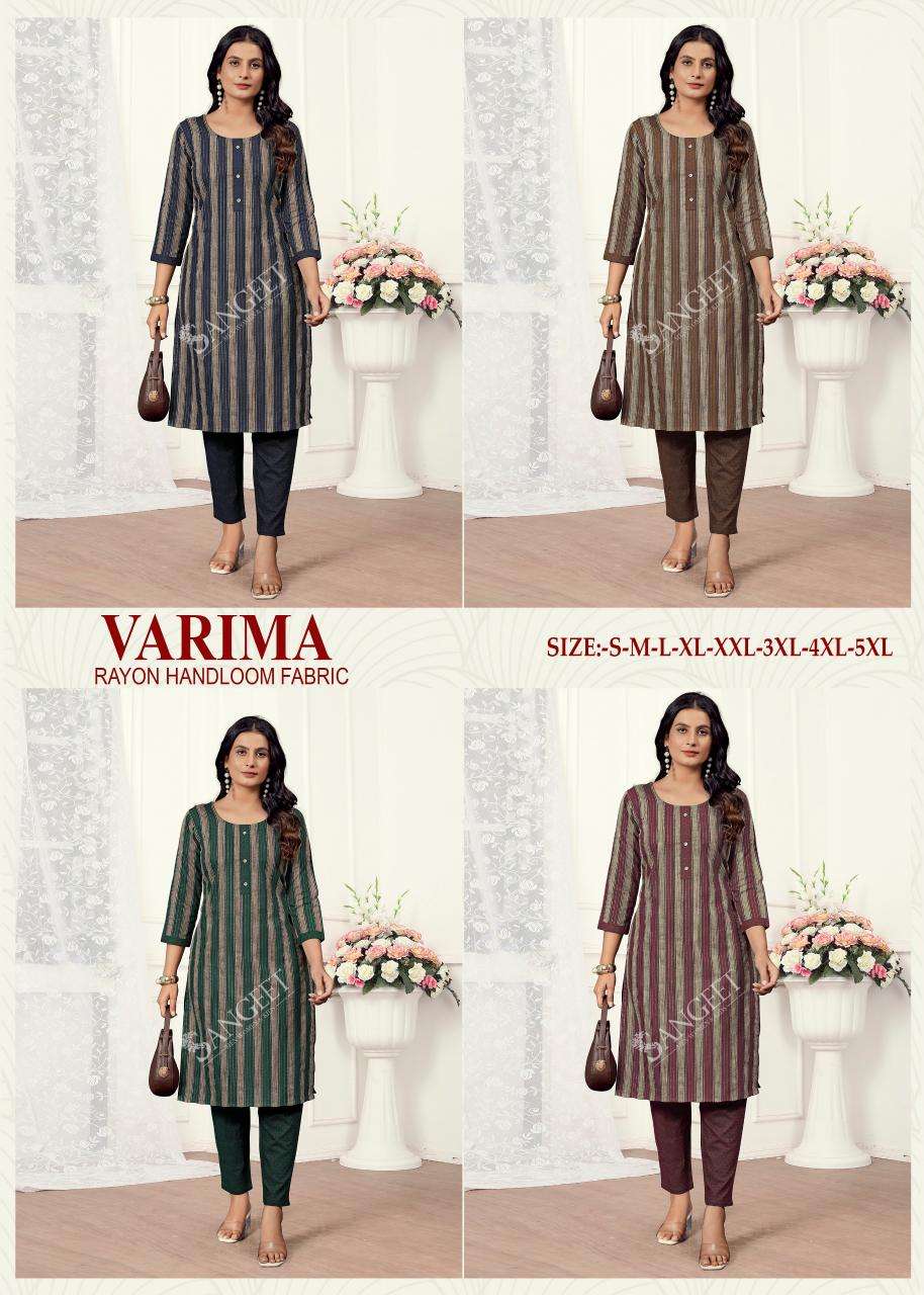 SANGEET VARIMA VOL 1 HANDLOOM COTTON KURTI WITH PANT PAIR 