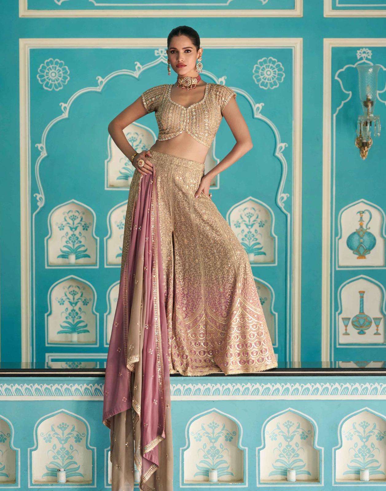 SAYURI DESIGNER LASKARA GEORGETTE HEAVY DESIGNER WEDDING WEAR LADIES SUIT