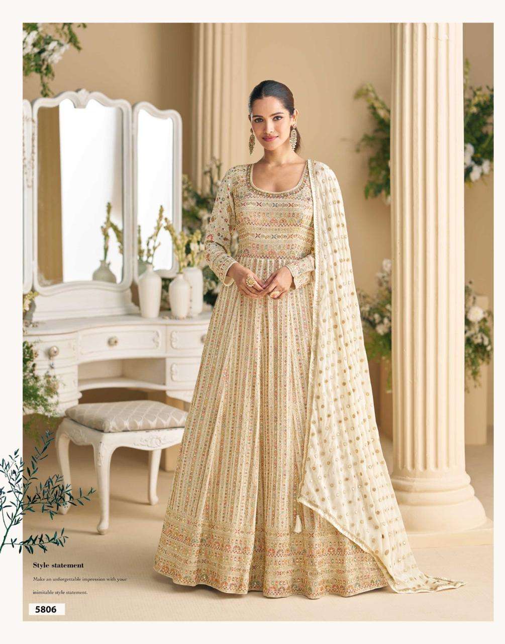SAYURI DESIGNER PARAMPARA GEROGETTE HEAVY DESIGNER GOWN DRESS