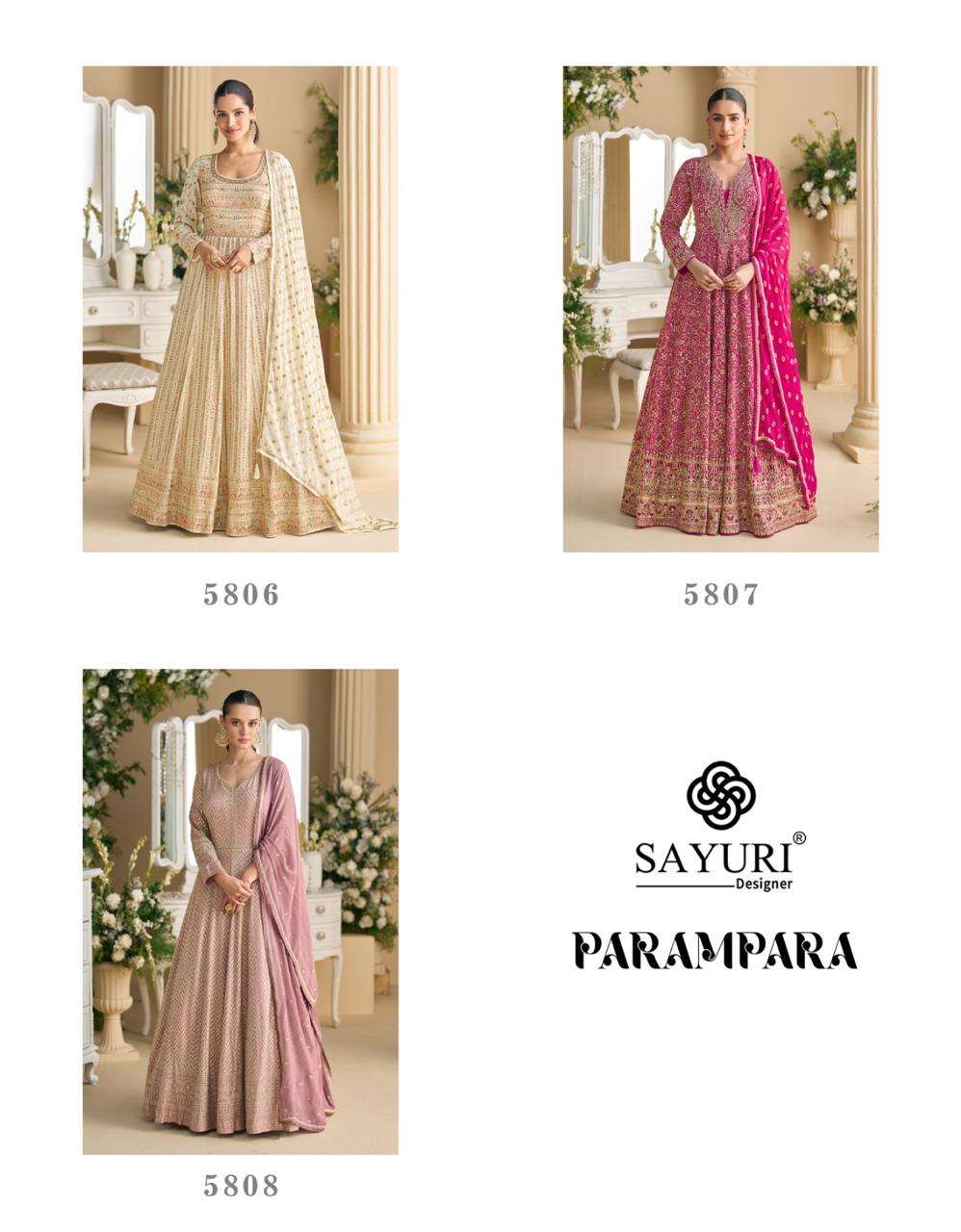SAYURI DESIGNER PARAMPARA GEROGETTE HEAVY DESIGNER GOWN DRESS