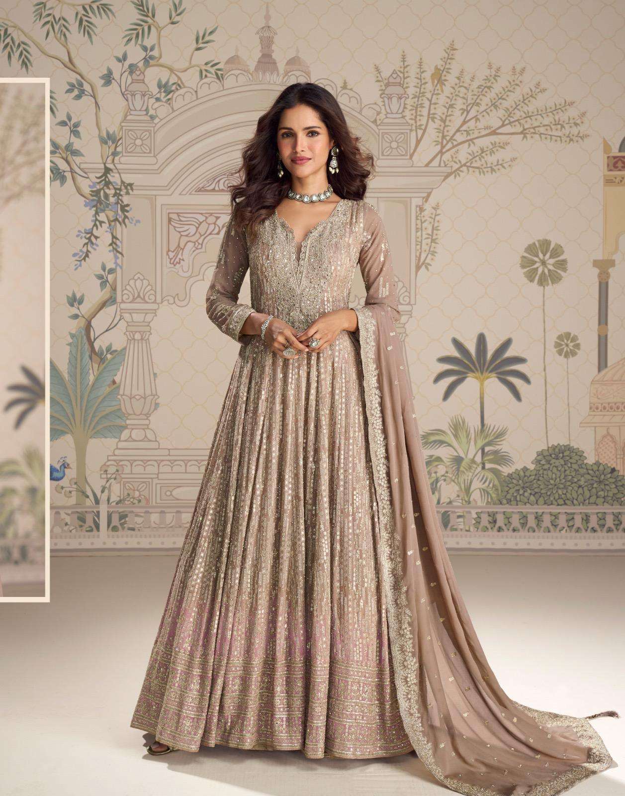 SAYURI DESIGNER SABOORI GEORGETTE HEAVY DESIGNER PARTY WEAR GOWN DRESS 