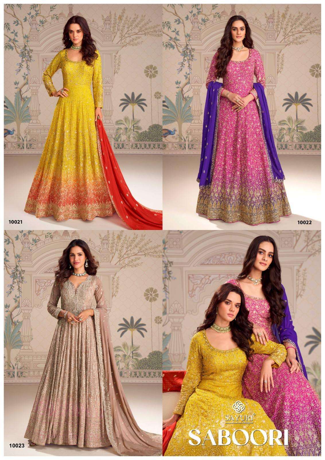 SAYURI DESIGNER SABOORI GEORGETTE HEAVY DESIGNER PARTY WEAR GOWN DRESS 
