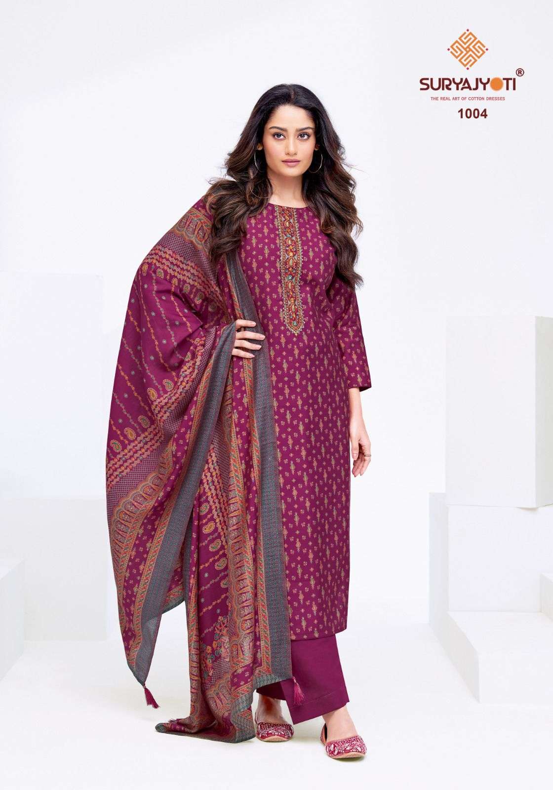 SURYAJYOTI KASHTI VOL 1 MODAL PRINT WITH EMBROIDERY WORK SUIT
