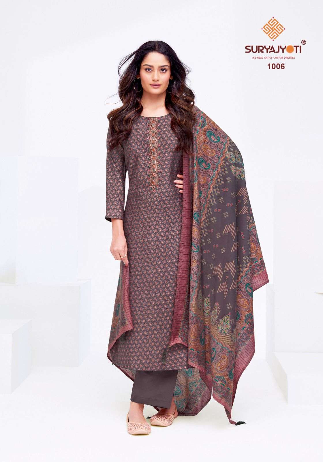 SURYAJYOTI KASHTI VOL 1 MODAL PRINT WITH EMBROIDERY WORK SUIT
