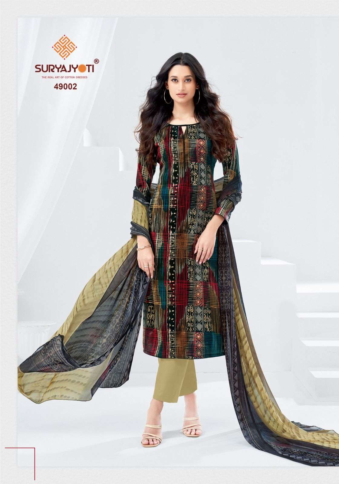 SURYAJYOTI NAISHAA VOL 49 JAM SATIN PRINT WITH FANCY WORK SUIT