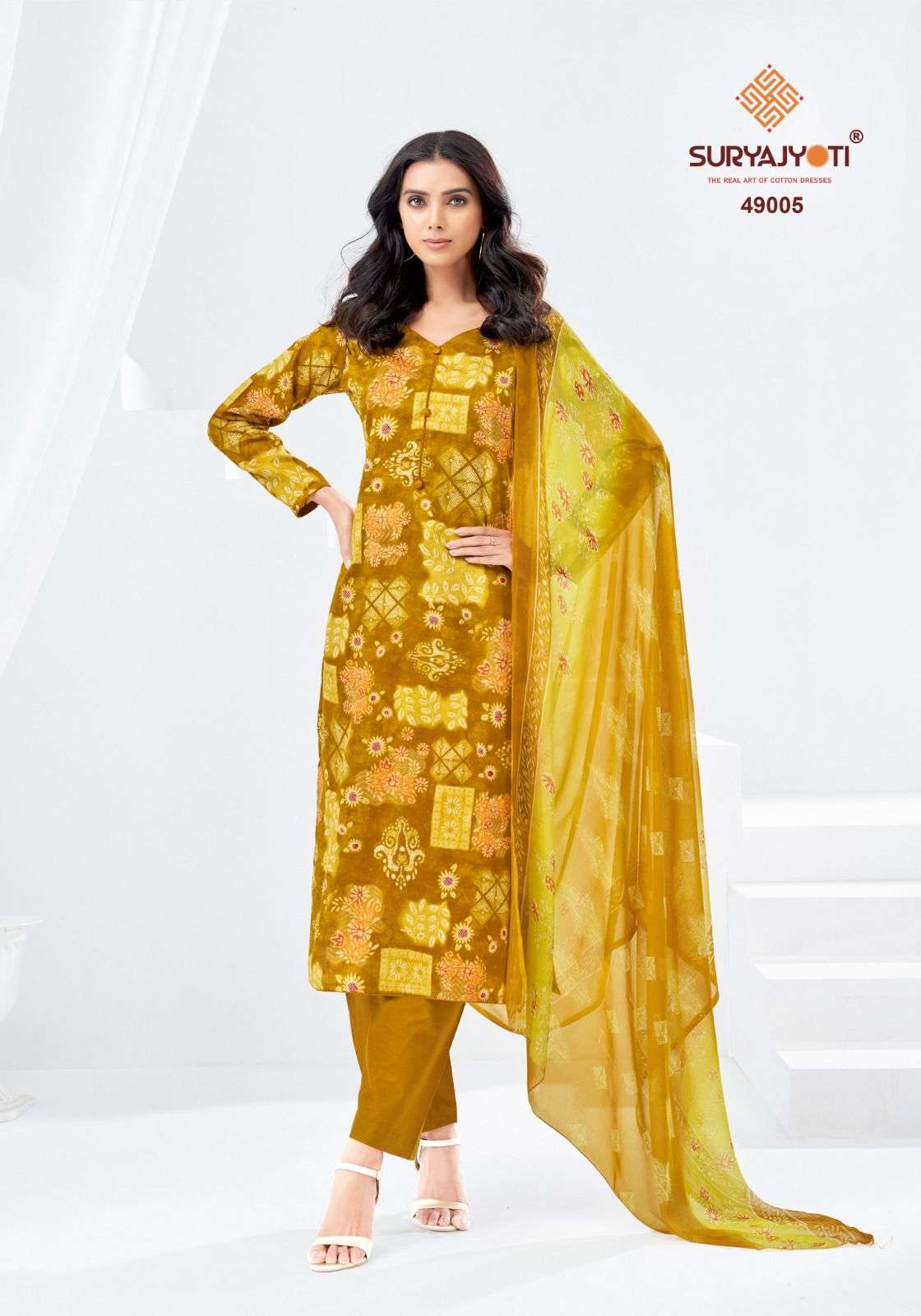 SURYAJYOTI NAISHAA VOL 49 JAM SATIN PRINT WITH FANCY WORK SUIT