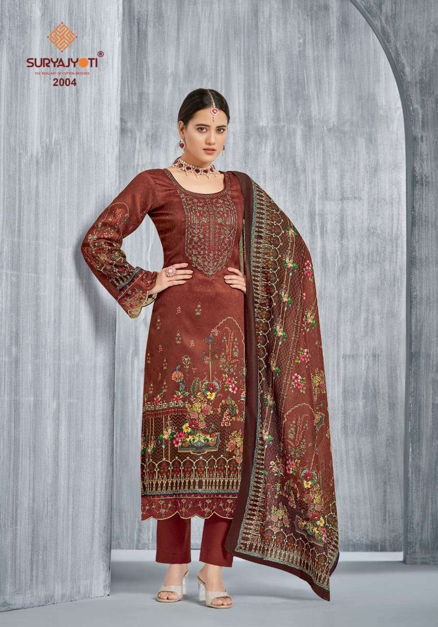 SURYAJYOTI PAAKHI VOL 2 JAM SATIN DIGITAL PRINT WITH FANCY WORK SUIT