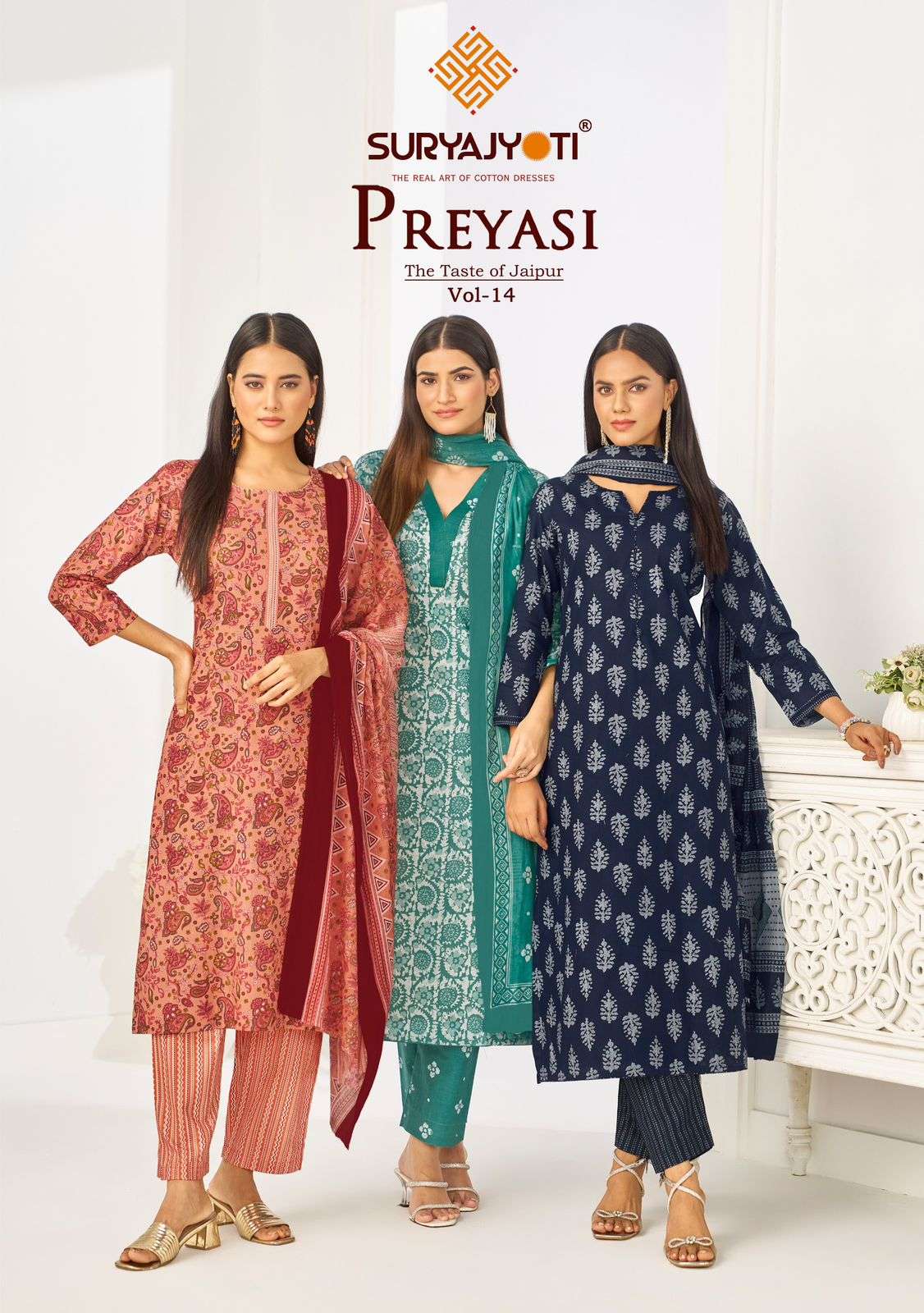 SURYAJYOTI PREYASI VOL 14 STITCHED COLLECTION  