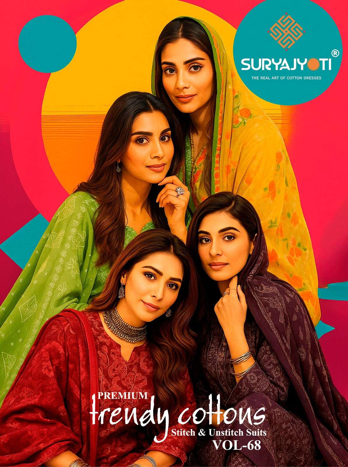 SURYAJYOTI TRENDY COTTON VOL 68 STITCHED COLLECTION 