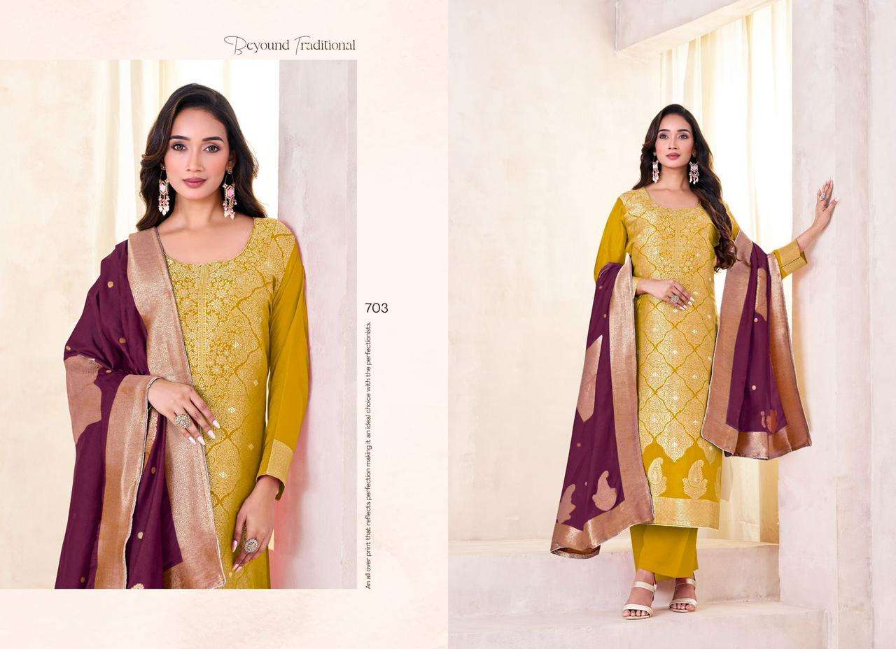 TANIKSH FASHION SAIYA MUSLIN JACQUARD DESIGNER WORK SUIT