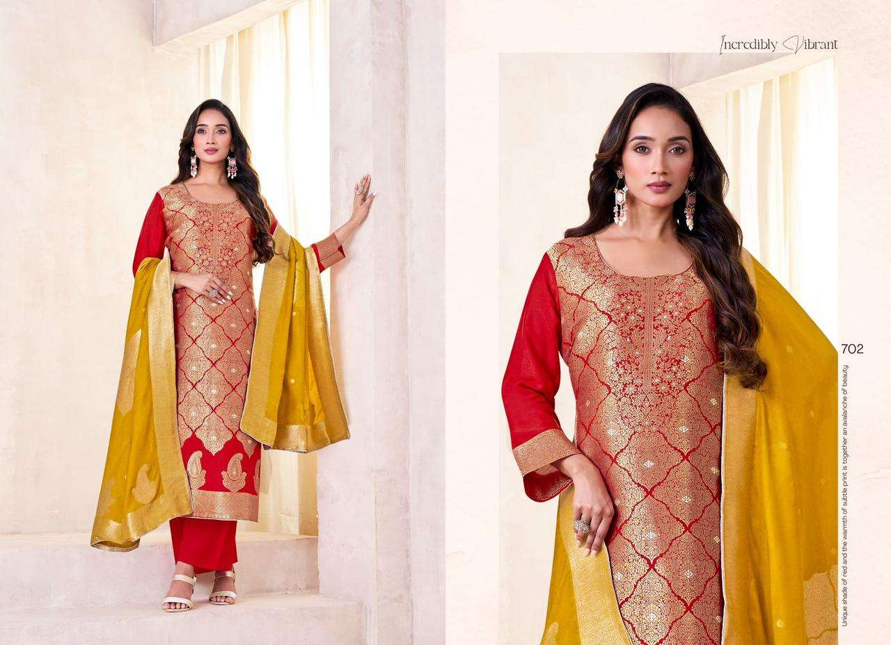 TANIKSH FASHION SAIYA MUSLIN JACQUARD DESIGNER WORK SUIT
