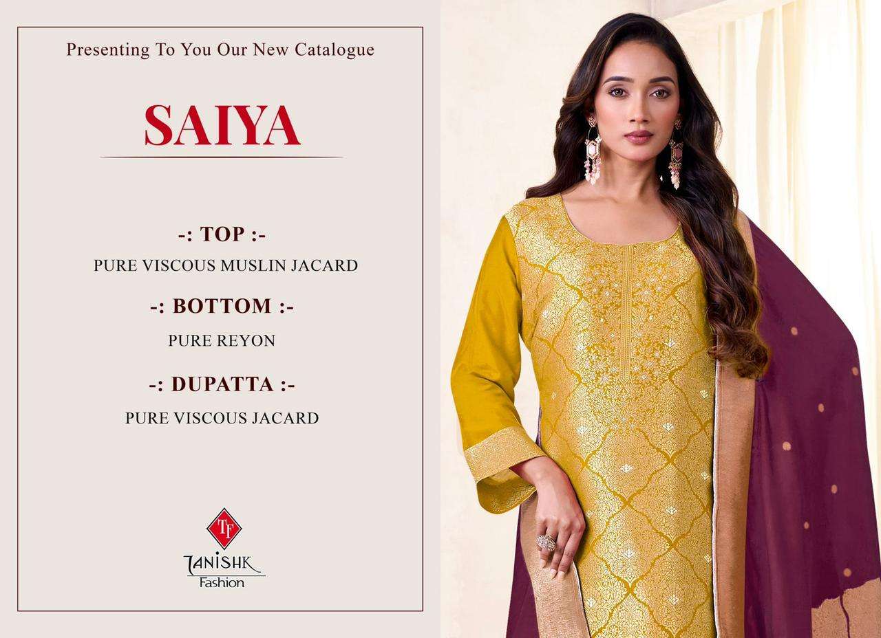 TANIKSH FASHION SAIYA MUSLIN JACQUARD DESIGNER WORK SUIT