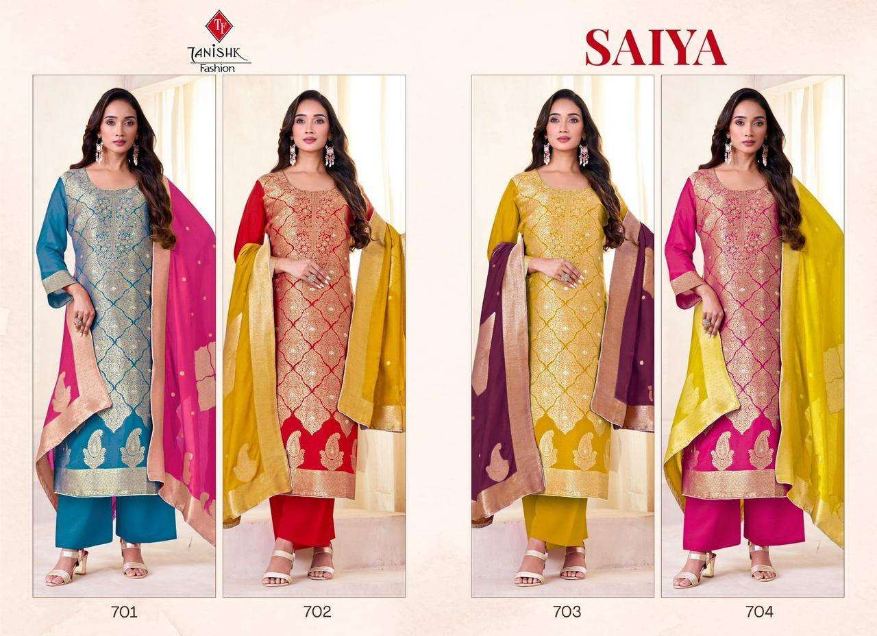 TANIKSH FASHION SAIYA MUSLIN JACQUARD DESIGNER WORK SUIT